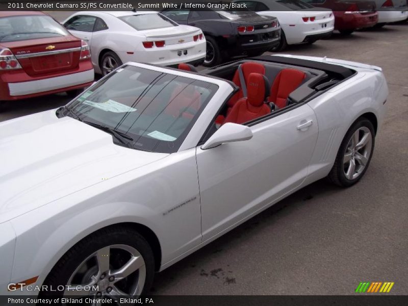 Summit White / Inferno Orange/Black 2011 Chevrolet Camaro SS/RS Convertible