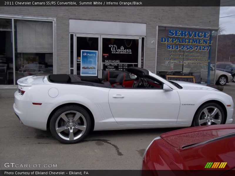 Summit White / Inferno Orange/Black 2011 Chevrolet Camaro SS/RS Convertible