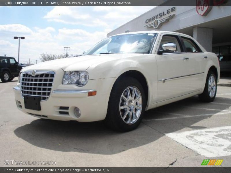 Stone White / Dark Khaki/Light Graystone 2008 Chrysler 300 C HEMI AWD