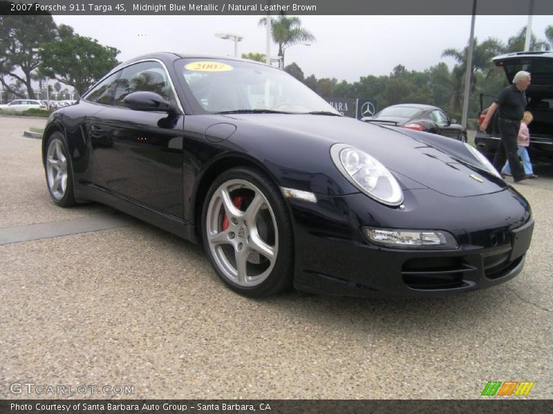 Midnight Blue Metallic / Natural Leather Brown 2007 Porsche 911 Targa 4S