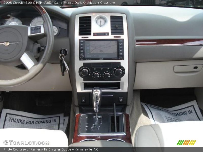 Stone White / Dark Khaki/Light Graystone 2008 Chrysler 300 C HEMI AWD