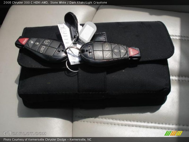 Stone White / Dark Khaki/Light Graystone 2008 Chrysler 300 C HEMI AWD