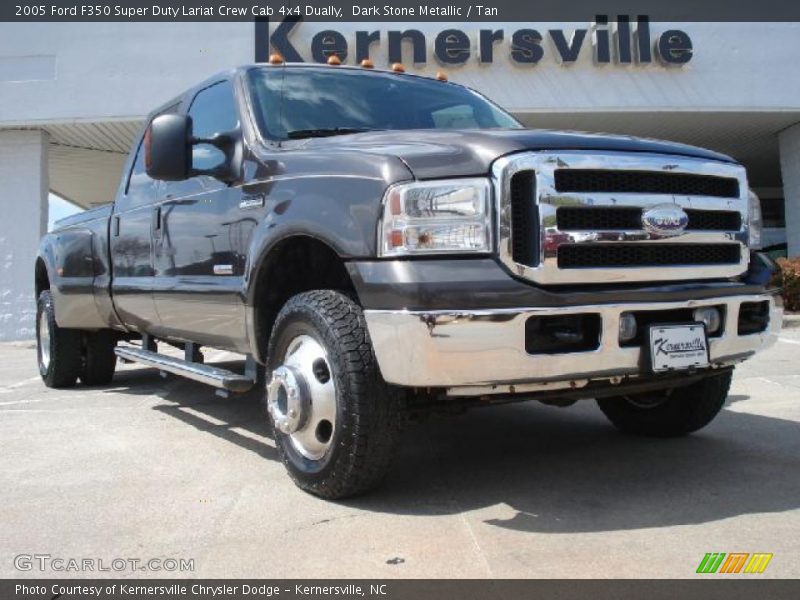 Dark Stone Metallic / Tan 2005 Ford F350 Super Duty Lariat Crew Cab 4x4 Dually