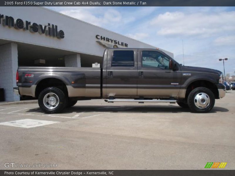 Dark Stone Metallic / Tan 2005 Ford F350 Super Duty Lariat Crew Cab 4x4 Dually