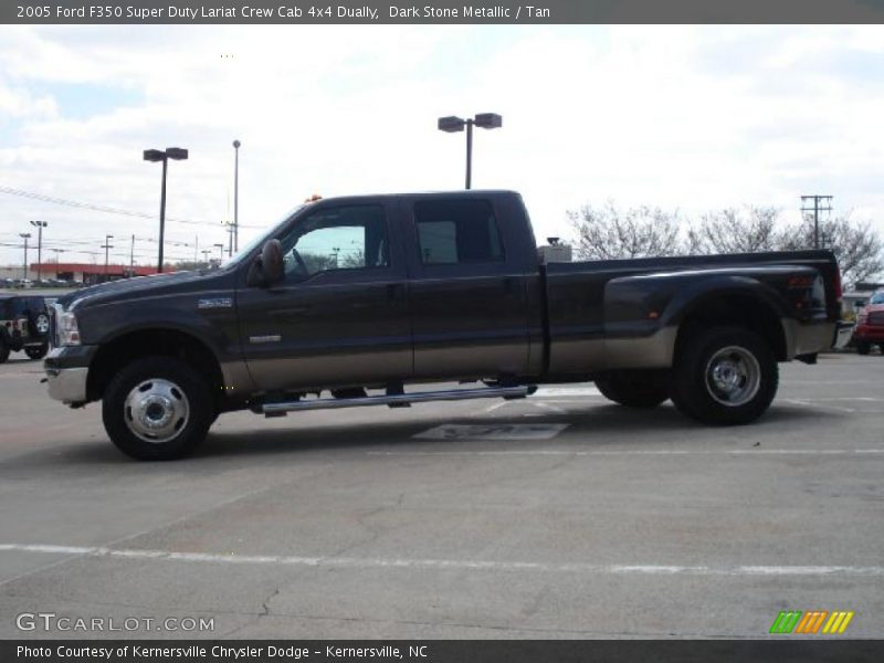 Dark Stone Metallic / Tan 2005 Ford F350 Super Duty Lariat Crew Cab 4x4 Dually
