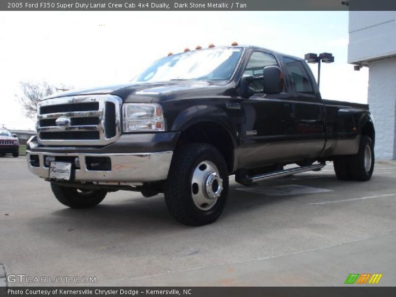 Dark Stone Metallic / Tan 2005 Ford F350 Super Duty Lariat Crew Cab 4x4 Dually