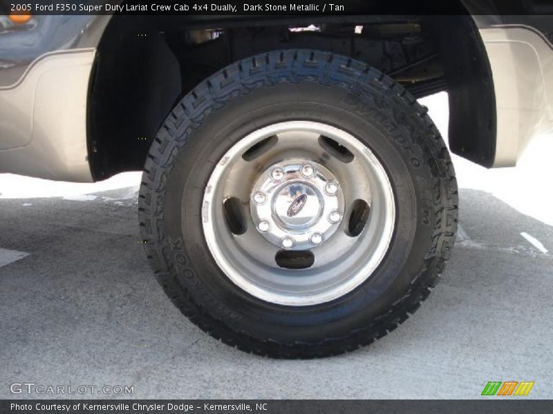 Dark Stone Metallic / Tan 2005 Ford F350 Super Duty Lariat Crew Cab 4x4 Dually