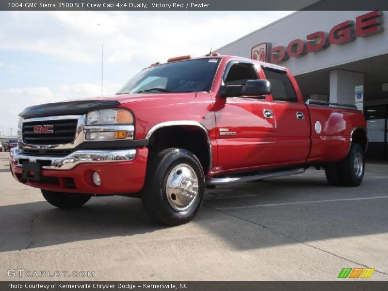 Victory Red / Pewter 2004 GMC Sierra 3500 SLT Crew Cab 4x4 Dually