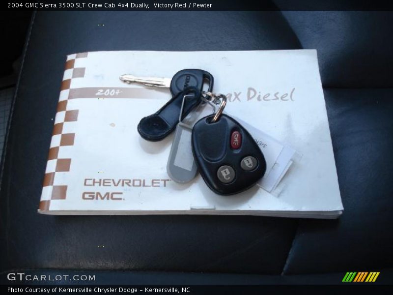 Victory Red / Pewter 2004 GMC Sierra 3500 SLT Crew Cab 4x4 Dually