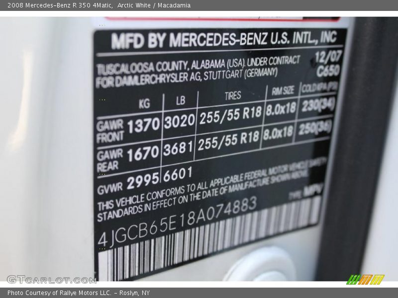 Arctic White / Macadamia 2008 Mercedes-Benz R 350 4Matic