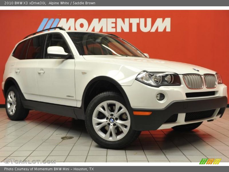 Alpine White / Saddle Brown 2010 BMW X3 xDrive30i