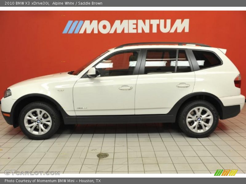 Alpine White / Saddle Brown 2010 BMW X3 xDrive30i