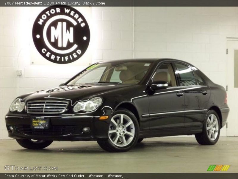 Black / Stone 2007 Mercedes-Benz C 280 4Matic Luxury