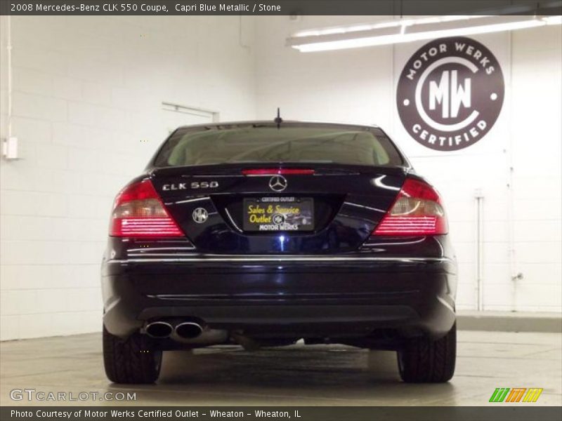 Capri Blue Metallic / Stone 2008 Mercedes-Benz CLK 550 Coupe