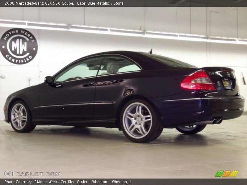 Capri Blue Metallic / Stone 2008 Mercedes-Benz CLK 550 Coupe