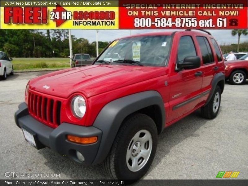 Flame Red / Dark Slate Gray 2004 Jeep Liberty Sport 4x4