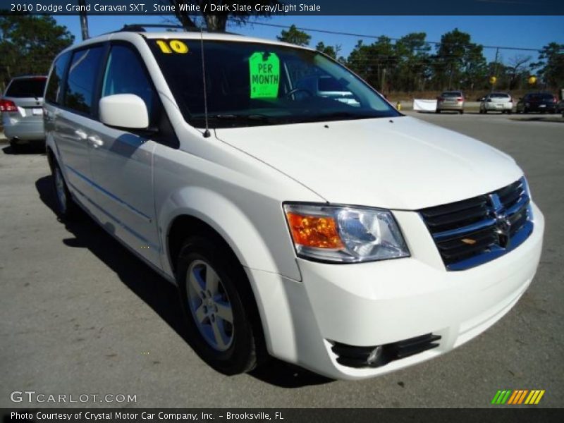 Stone White / Dark Slate Gray/Light Shale 2010 Dodge Grand Caravan SXT