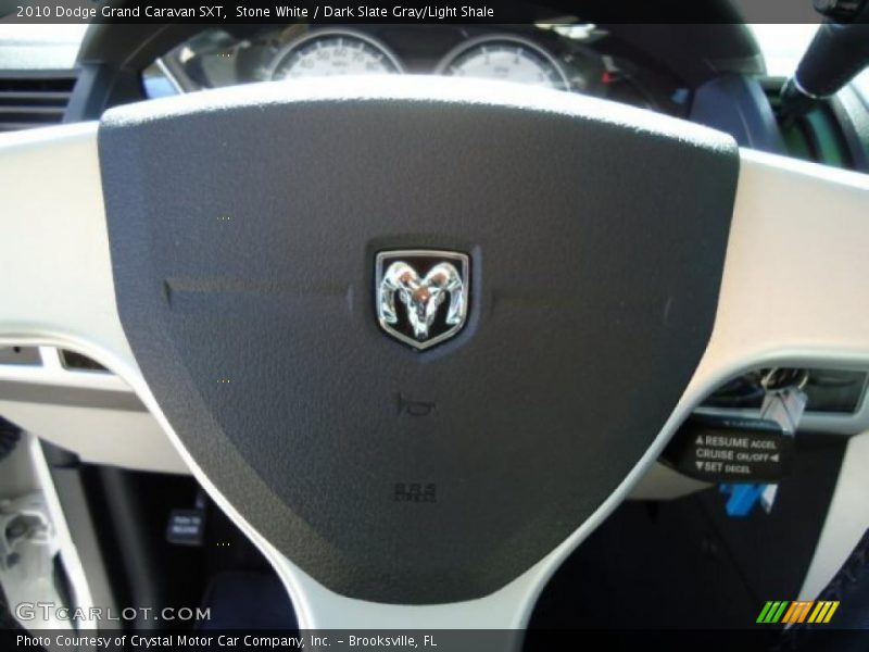 Stone White / Dark Slate Gray/Light Shale 2010 Dodge Grand Caravan SXT
