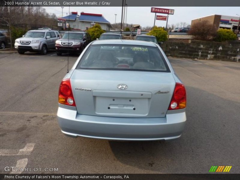 Glacier Blue Metallic / Gray 2003 Hyundai Accent GL Sedan