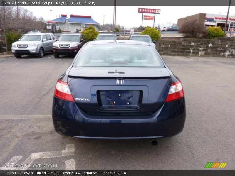 Royal Blue Pearl / Gray 2007 Honda Civic EX Coupe