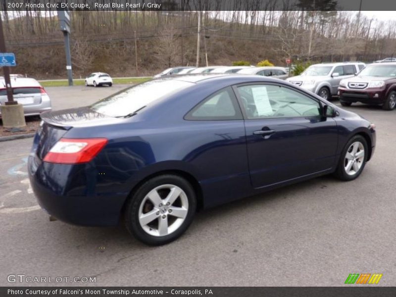 Royal Blue Pearl / Gray 2007 Honda Civic EX Coupe