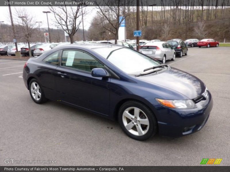 Royal Blue Pearl / Gray 2007 Honda Civic EX Coupe