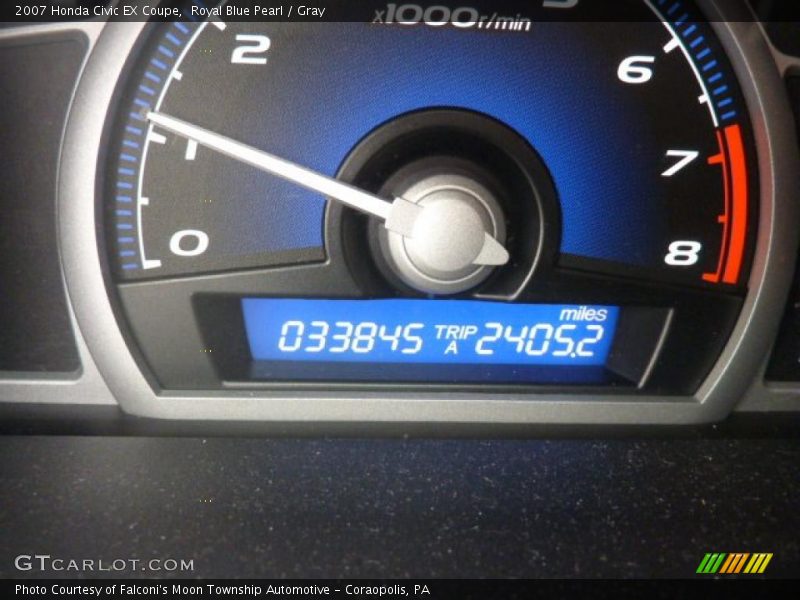 Royal Blue Pearl / Gray 2007 Honda Civic EX Coupe