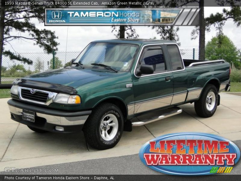 Amazon Green Metallic / Gray 1999 Mazda B-Series Truck B4000 SE Extended Cab