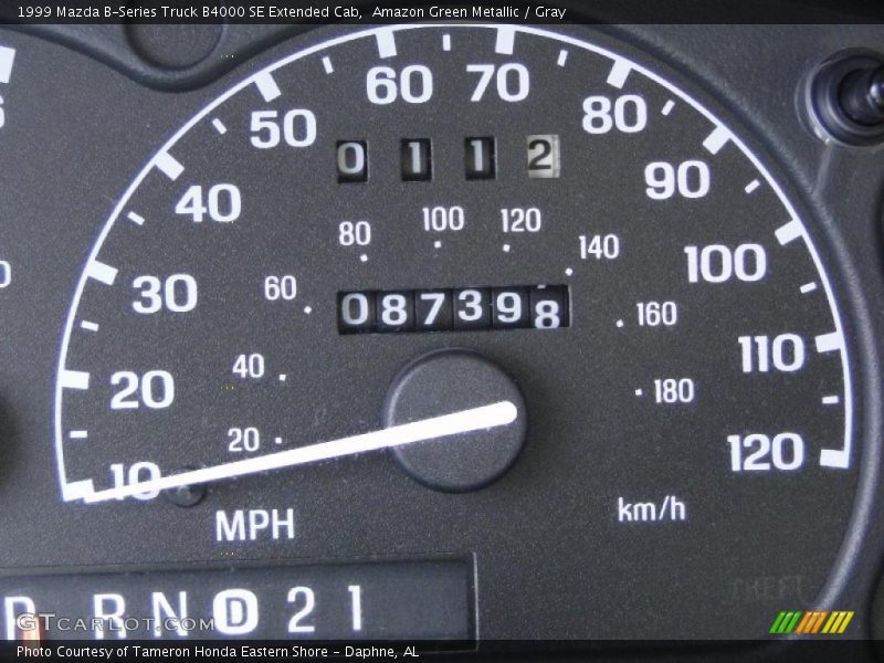 Amazon Green Metallic / Gray 1999 Mazda B-Series Truck B4000 SE Extended Cab