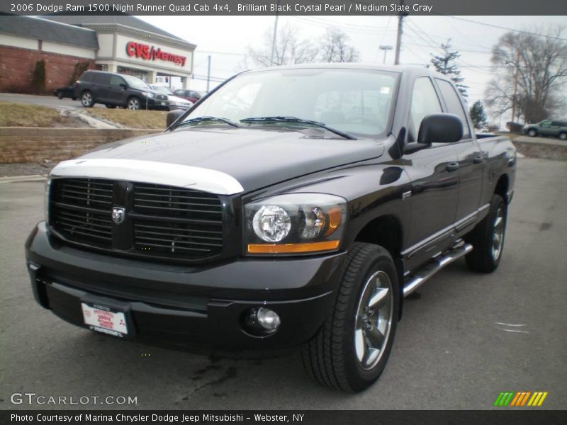 Brilliant Black Crystal Pearl / Medium Slate Gray 2006 Dodge Ram 1500 Night Runner Quad Cab 4x4