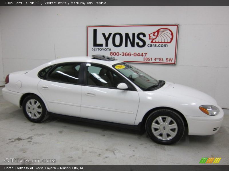 Vibrant White / Medium/Dark Pebble 2005 Ford Taurus SEL