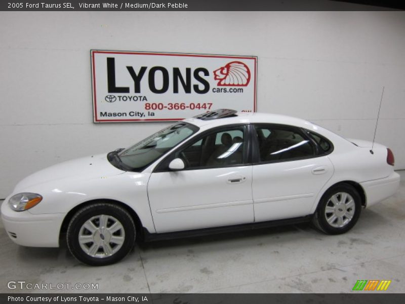 Vibrant White / Medium/Dark Pebble 2005 Ford Taurus SEL