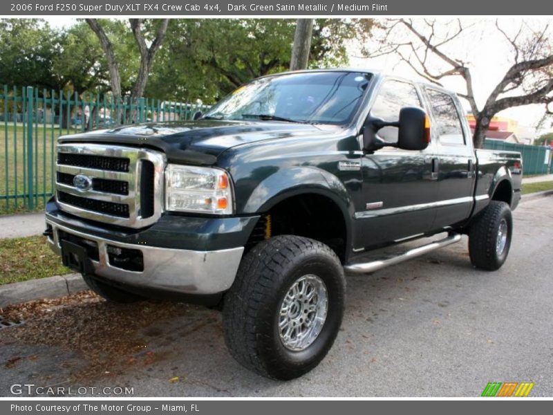 Dark Green Satin Metallic / Medium Flint 2006 Ford F250 Super Duty XLT FX4 Crew Cab 4x4