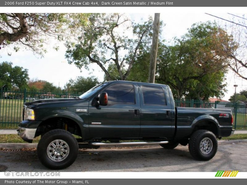 Dark Green Satin Metallic / Medium Flint 2006 Ford F250 Super Duty XLT FX4 Crew Cab 4x4