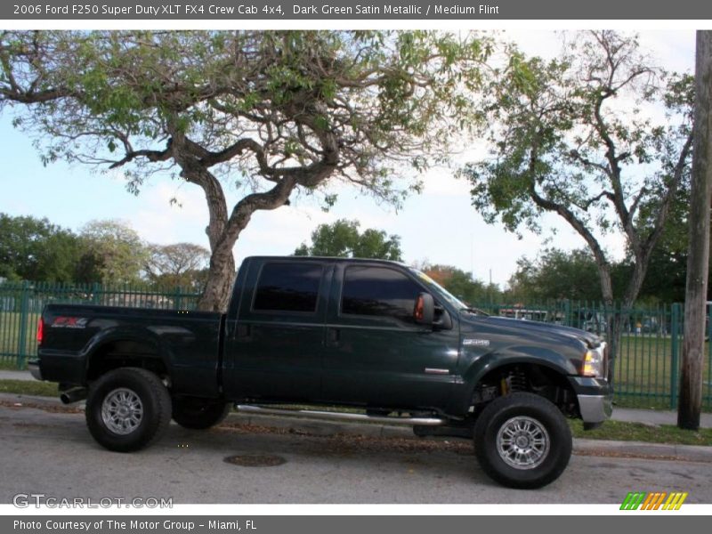 Dark Green Satin Metallic / Medium Flint 2006 Ford F250 Super Duty XLT FX4 Crew Cab 4x4