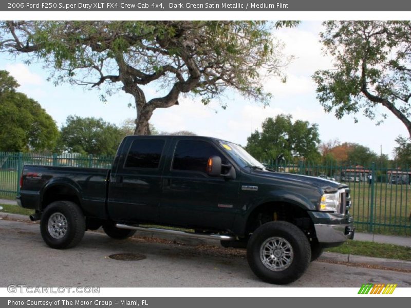 Dark Green Satin Metallic / Medium Flint 2006 Ford F250 Super Duty XLT FX4 Crew Cab 4x4