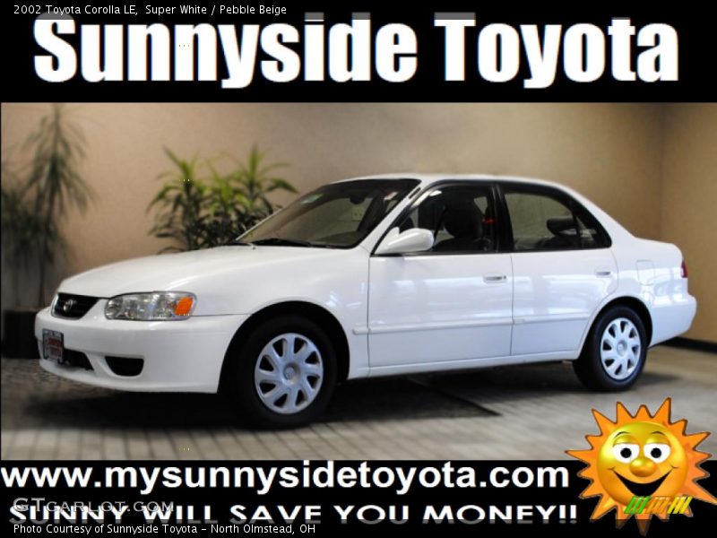 Super White / Pebble Beige 2002 Toyota Corolla LE