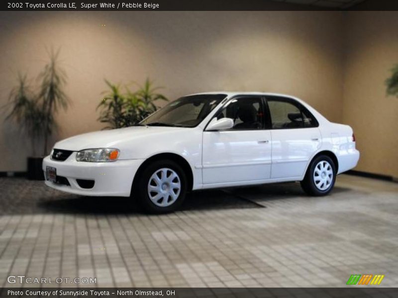 Super White / Pebble Beige 2002 Toyota Corolla LE