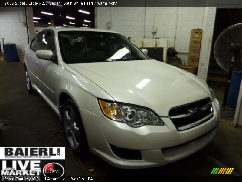 Satin White Pearl / Warm Ivory 2009 Subaru Legacy 2.5i Sedan