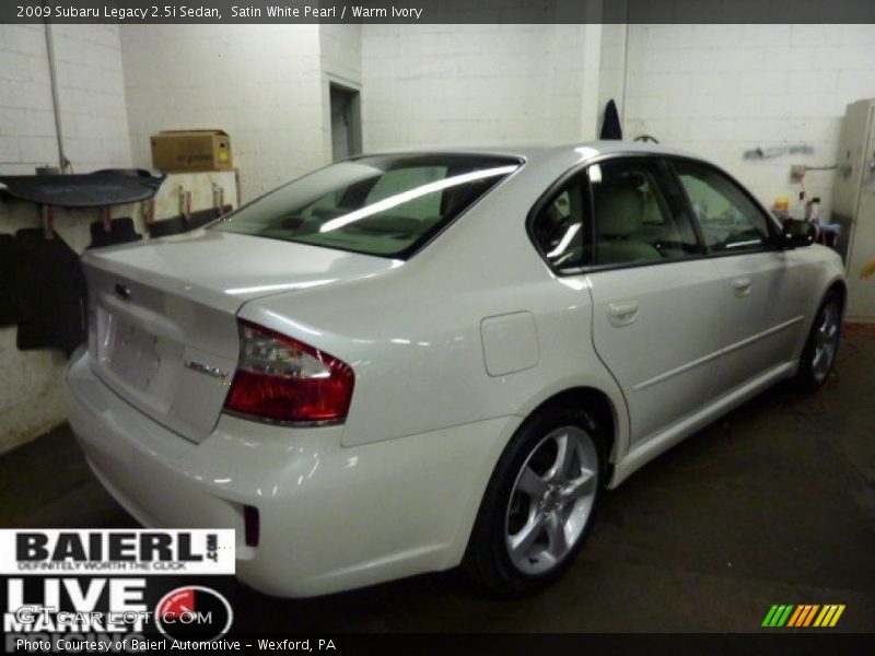 Satin White Pearl / Warm Ivory 2009 Subaru Legacy 2.5i Sedan