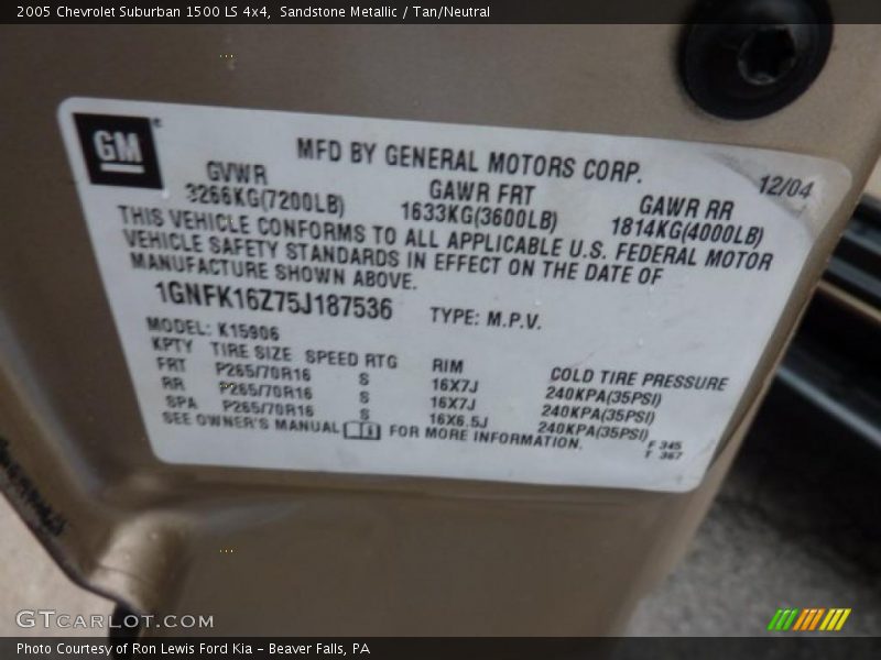 Sandstone Metallic / Tan/Neutral 2005 Chevrolet Suburban 1500 LS 4x4