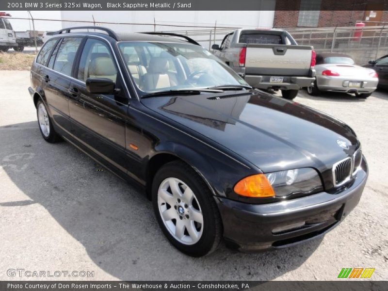 Black Sapphire Metallic / Sand 2001 BMW 3 Series 325xi Wagon