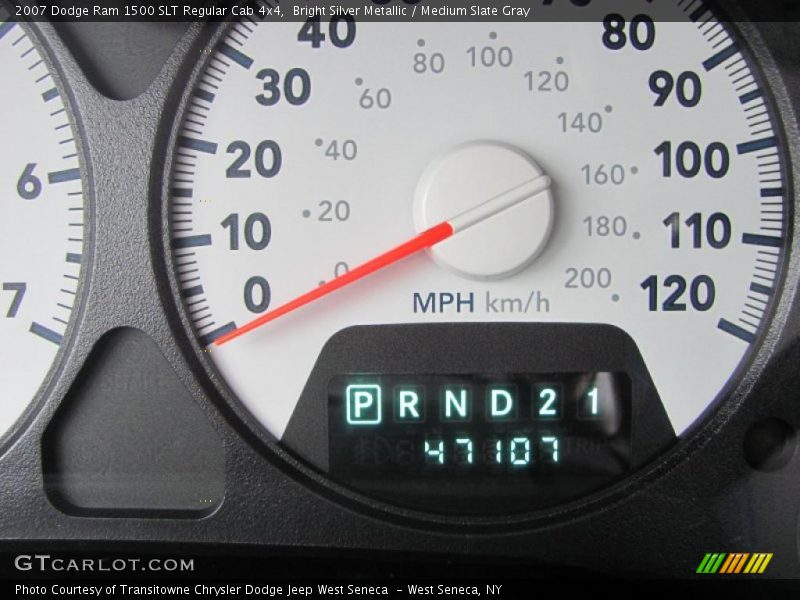Bright Silver Metallic / Medium Slate Gray 2007 Dodge Ram 1500 SLT Regular Cab 4x4