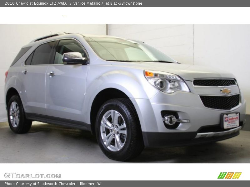 Silver Ice Metallic / Jet Black/Brownstone 2010 Chevrolet Equinox LTZ AWD