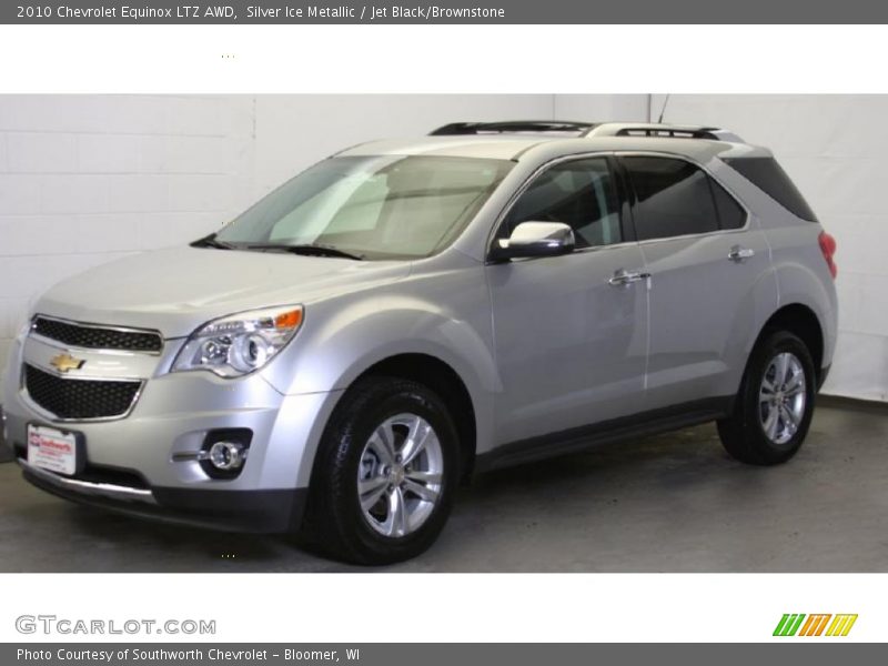 Silver Ice Metallic / Jet Black/Brownstone 2010 Chevrolet Equinox LTZ AWD