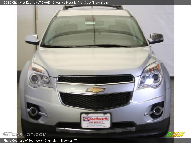 Silver Ice Metallic / Jet Black/Brownstone 2010 Chevrolet Equinox LTZ AWD