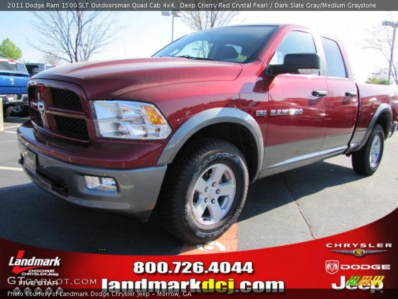 Deep Cherry Red Crystal Pearl / Dark Slate Gray/Medium Graystone 2011 Dodge Ram 1500 SLT Outdoorsman Quad Cab 4x4