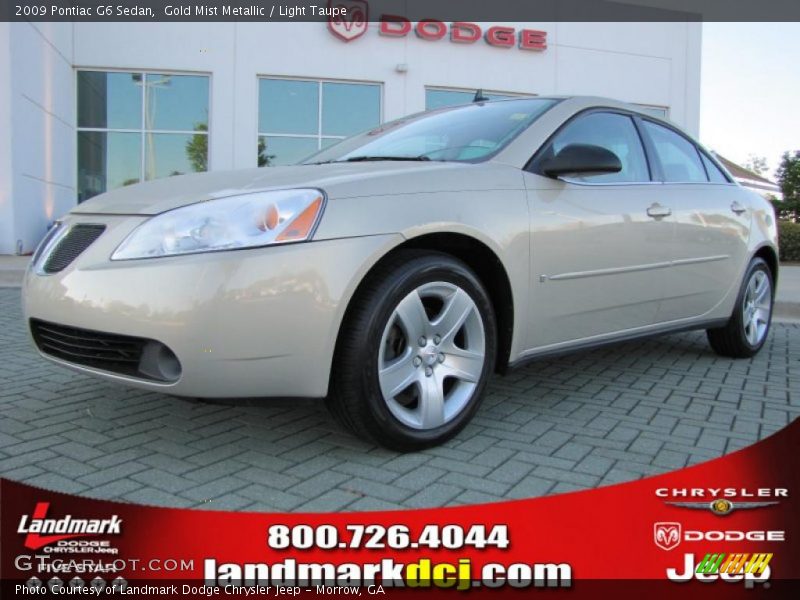 Gold Mist Metallic / Light Taupe 2009 Pontiac G6 Sedan