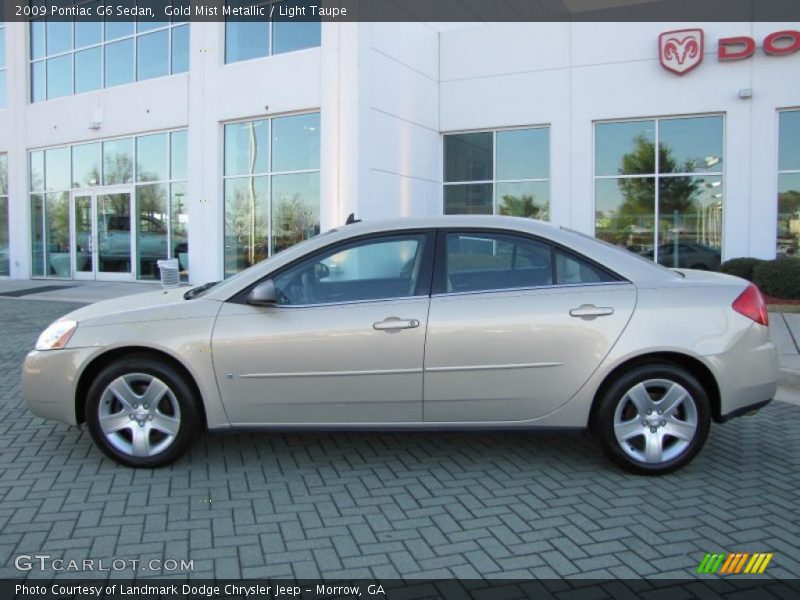 Gold Mist Metallic / Light Taupe 2009 Pontiac G6 Sedan