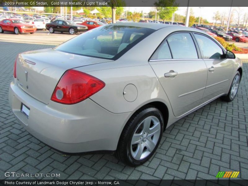 Gold Mist Metallic / Light Taupe 2009 Pontiac G6 Sedan
